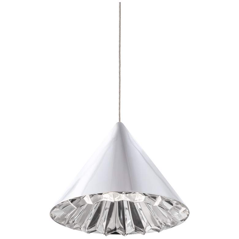 Image 1 Schonbek Primrose Chrome 8 inch Wide Modern Cone LED Mini Pendant