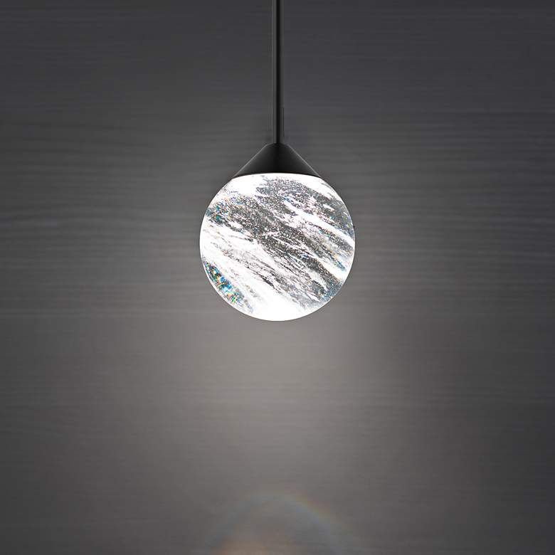 Image 6 Schonbek Quest 5 1/4" Wide Black Crystal LED Mini Pendant more views