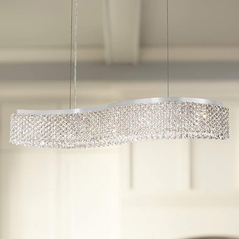 Image 1 Schonbek Refrax 33" Wide Spectra Crystal LED Linear Pendant