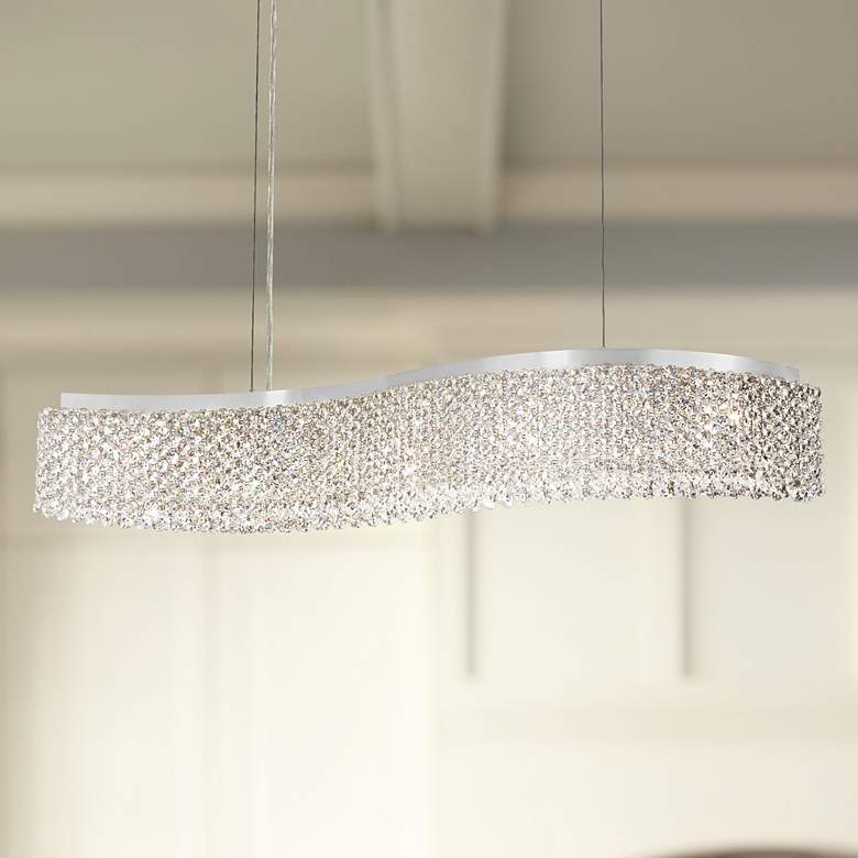 Image 1 Schonbek Refrax 33 inch Wide Spectra Crystal LED Linear Pendant