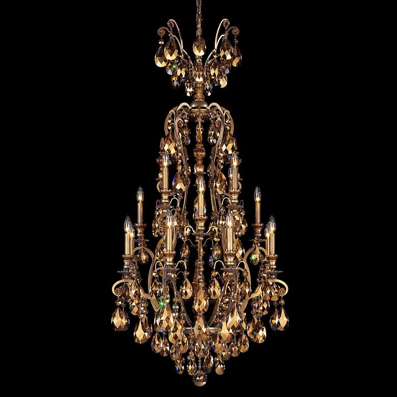 Image 1 Schonbek Renaissance 28 inchW Teak Crystal Chandelier in Bronze