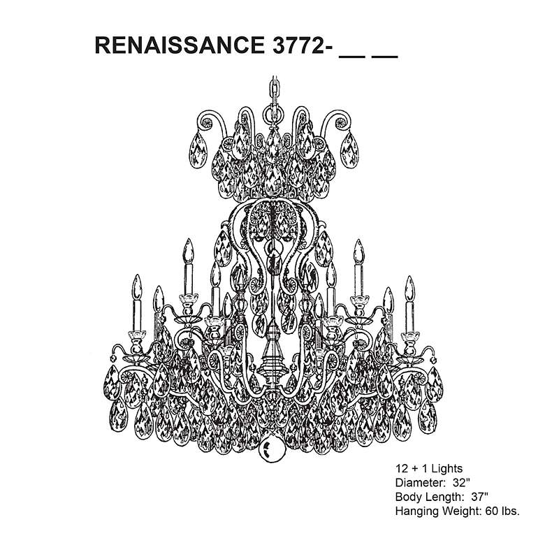 Image 3 Schonbek Renaissance 32"W Heirloom Gold Crystal Chandelier more views