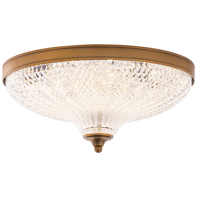Image 1 Schonbek Roma 12 1/4" Traditional Aged Brass Crystal LED Ceiling Light