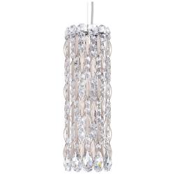 Schonbek Sarella 5" Wide Silver and Crystal Column Pendant