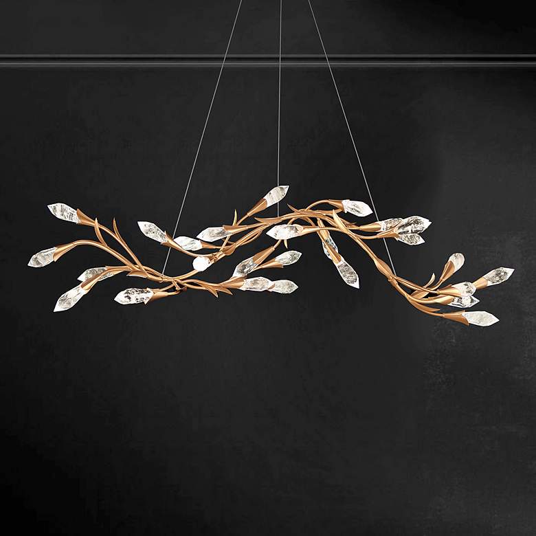Image 1 Schonbek Secret Garden 56.25" French Gold and Crystal Linear Pendant