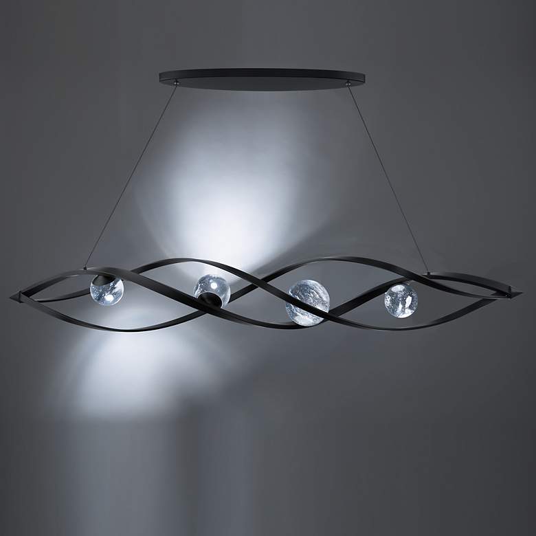 Image 4 Schonbek Slipstream 56.3 inch 4-Light Modern LED Crystal Linear Pendant more views