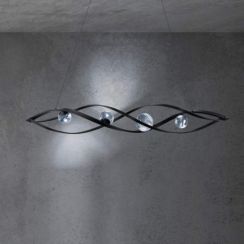 Image 6 Schonbek Slipstream 56.3" 4-Light Modern LED Crystal Linear Pendant more views