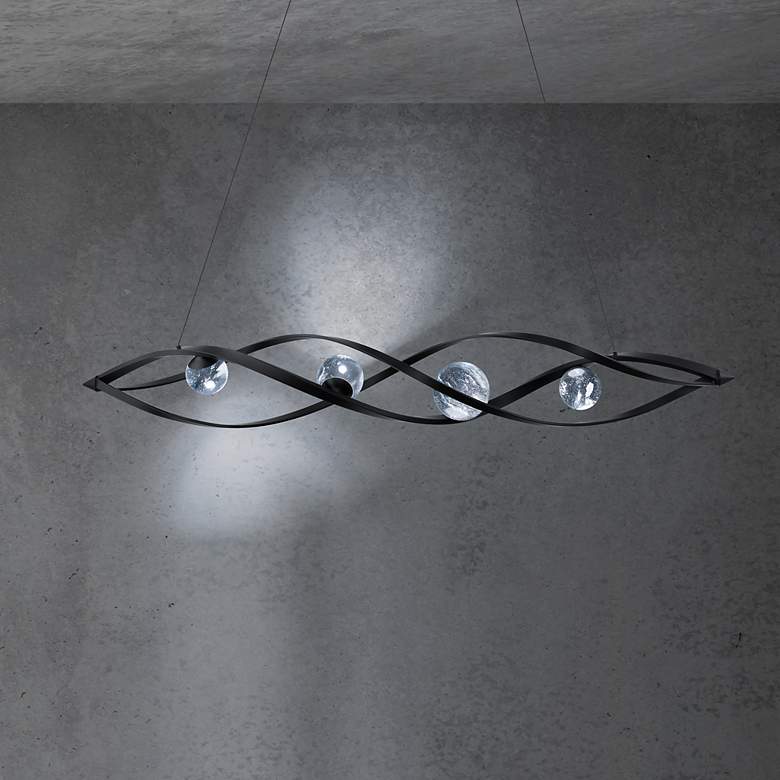 Image 6 Schonbek Slipstream 56.3 inch 4-Light Modern LED Crystal Linear Pendant more views