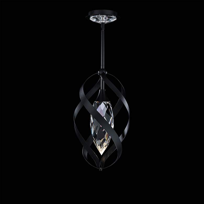 Image 4 Schonbek Solan 10" Wide Black Crystal LED Mini Pendant more views