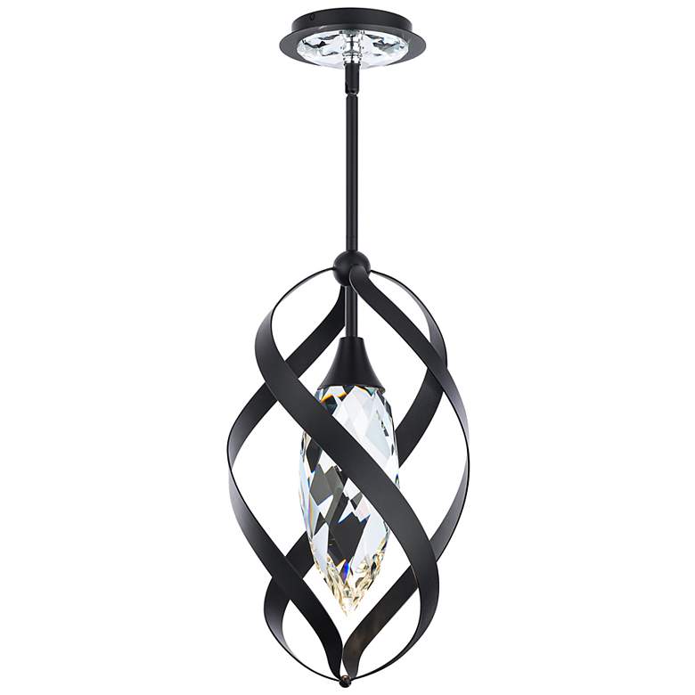 Image 6 Schonbek Solan 10" Wide Black Crystal LED Mini Pendant more views