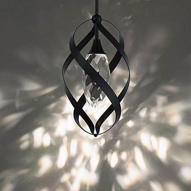 Schonbek Solan 10" Wide Black Crystal LED Mini Pendant