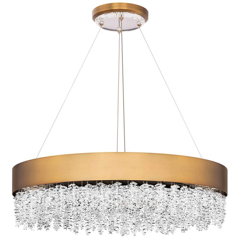 Image 2 Schonbek Soleil 26" Wide Aged Brass Finish Modern LED Crystal Pendant