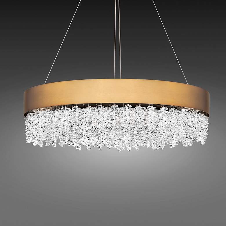 Image 1 Schonbek Soleil 26" Wide Aged Brass Finish Modern LED Crystal Pendant