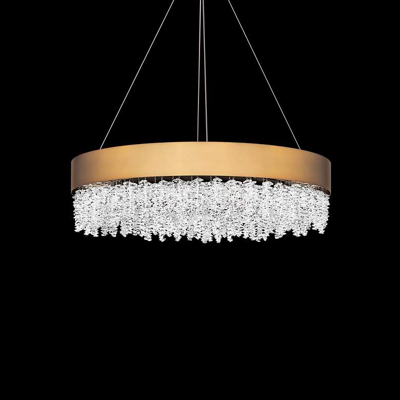 Image 3 Schonbek Soleil 26" Wide Aged Brass Finish Modern LED Crystal Pendant more views