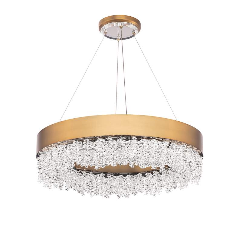 Image 5 Schonbek Soleil 26" Wide Aged Brass Finish Modern LED Crystal Pendant more views