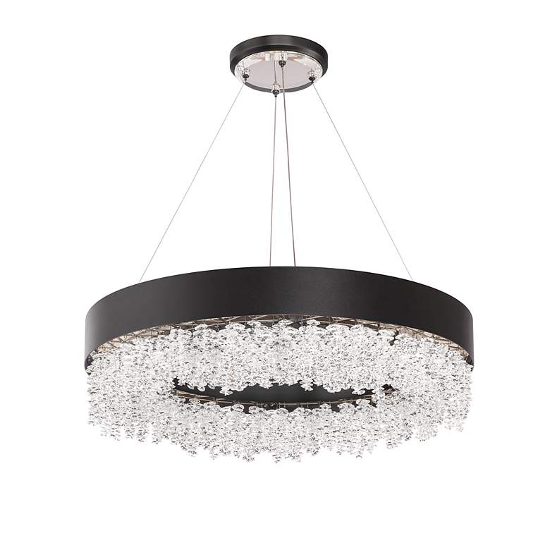Image 3 Schonbek Soleil 26" Wide Black Finish Modern LED Crystal Pendant more views