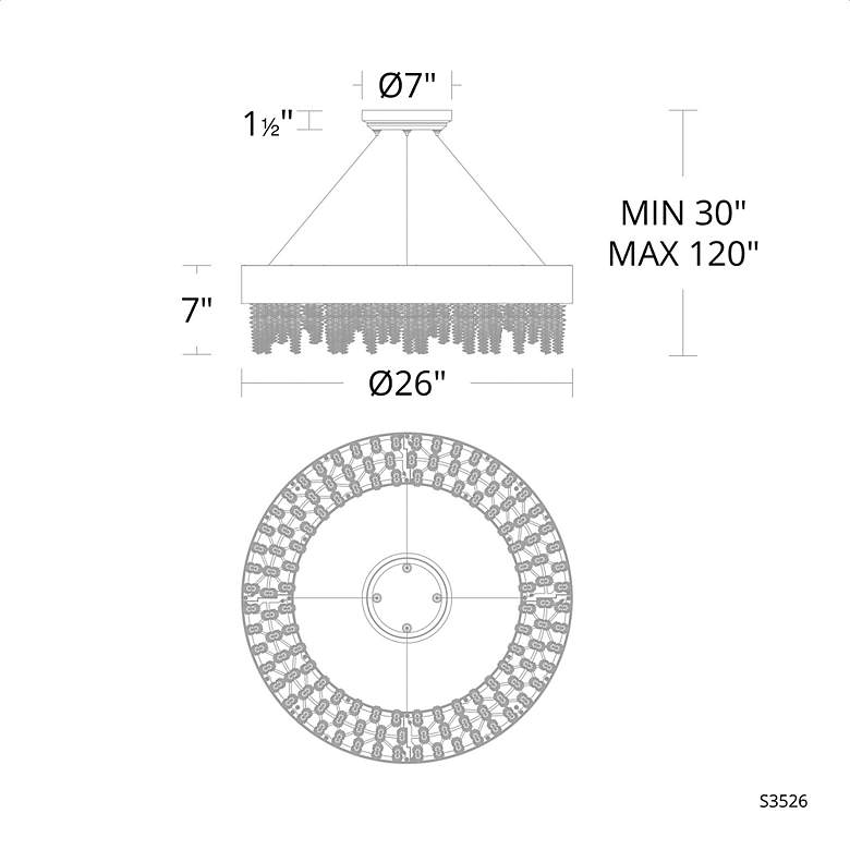 Image 4 Schonbek Soleil 26" Wide Black Finish Modern LED Crystal Pendant more views