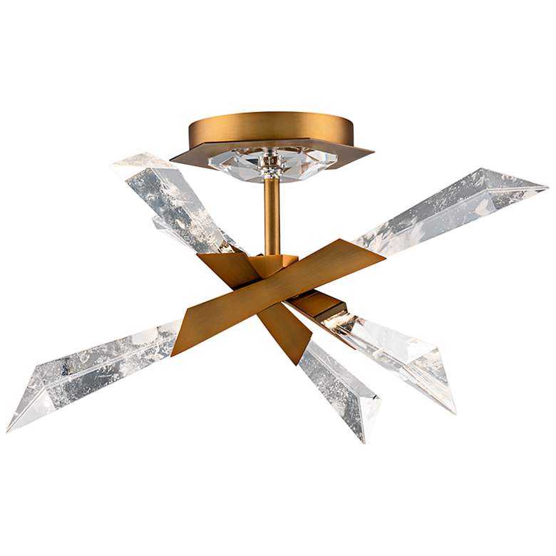Image 1 Schonbek Solitude 17"W Aged Brass 6-Light LED Ceiling Light