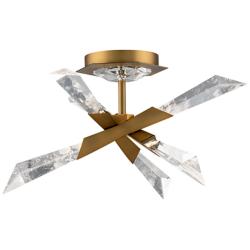 Schonbek Solitude 17"W Aged Brass 6-Light LED Ceiling Light