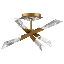 Schonbek Solitude 17"W Aged Brass 6-Light LED Ceiling Light Schonbek Solitude 17"W Aged Brass 6-Light LED Ceiling Light