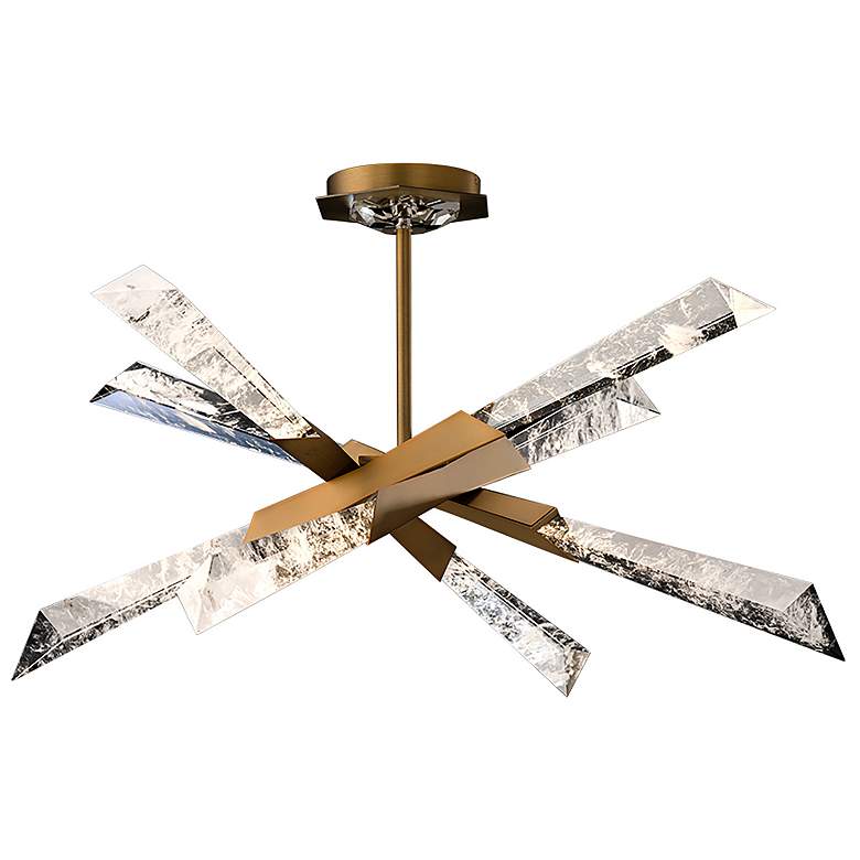 Image 1 Schonbek Solitude 28 1/2" Wide Aged Brass LED Ceiling Light