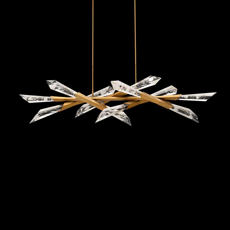 Image 1 Schonbek Solitude 59 1/2" Wide Aged Brass LED Pendant Light