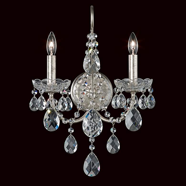 Image 2 Schonbek Sonatina 17" High Silver Crystal Wall Sconce