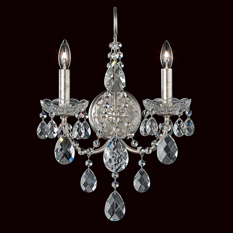 Image 1 Schonbek Sonatina 17 inch High Silver Crystal Wall Sconce