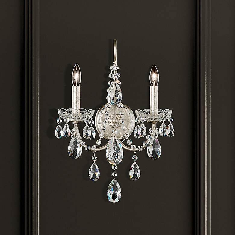 Image 1 Schonbek Sonatina 17" High Silver Crystal Wall Sconce