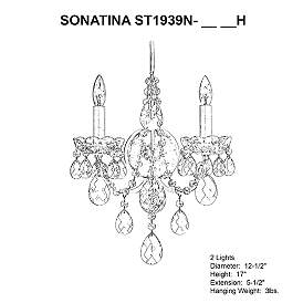 Image4 of Schonbek Sonatina 17" High Silver Crystal Wall Sconce more views