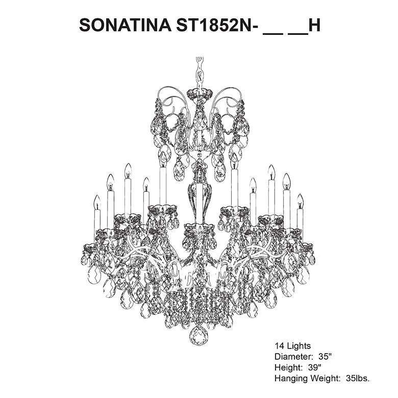 Image 3 Schonbek Sonatina 35" Wide Black Pearl Crystal Chandelier more views