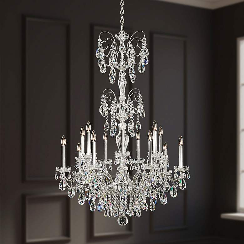Image 1 Schonbek Sonatina 35" Wide Silver Crystal Chandelier