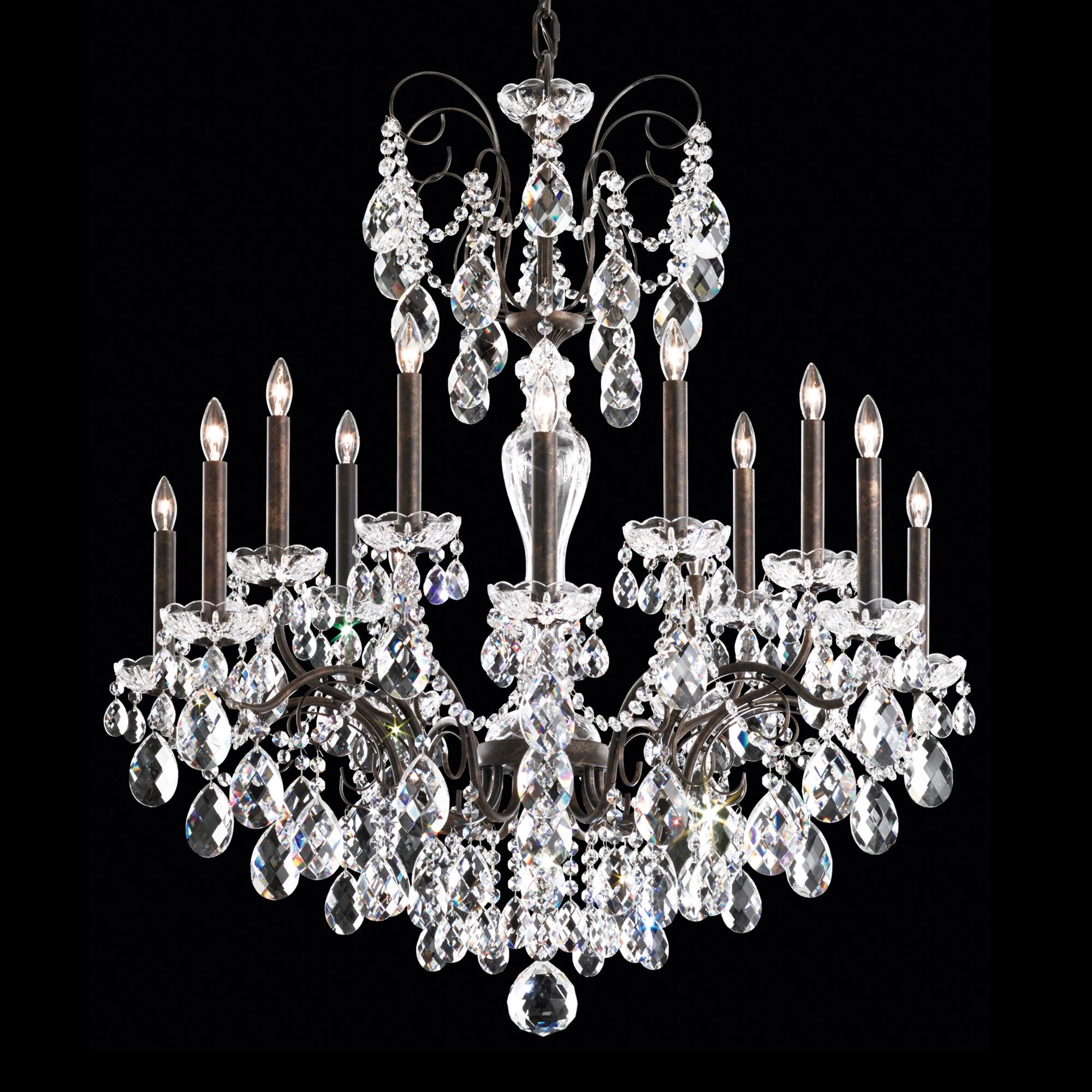 schonbek black crystal chandelier