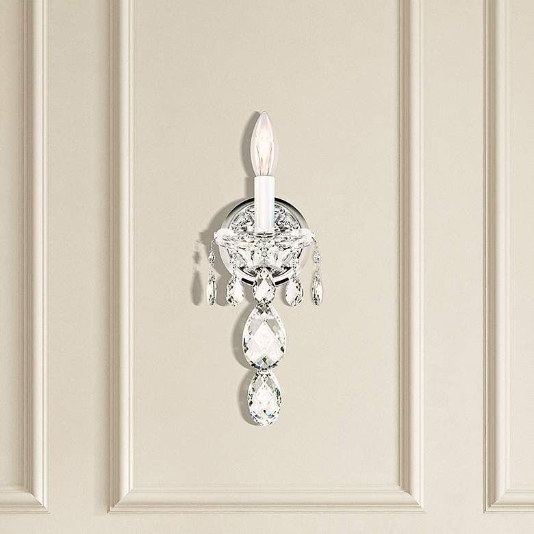 Image 4 Schonbek Sterling 15" High Polished Silver Wall Sconce more views