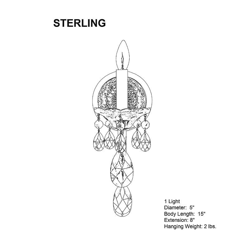 Image 5 Schonbek Sterling 15" High Polished Silver Wall Sconce more views