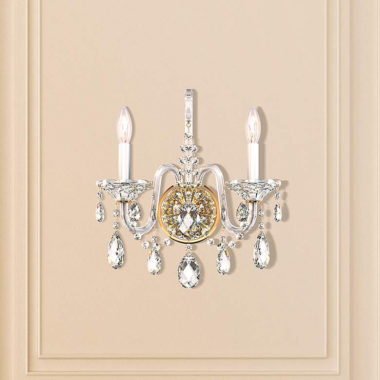 Image 2 Schonbek Sterling 16 1/2" High Heritage Crystal Wall Sconce