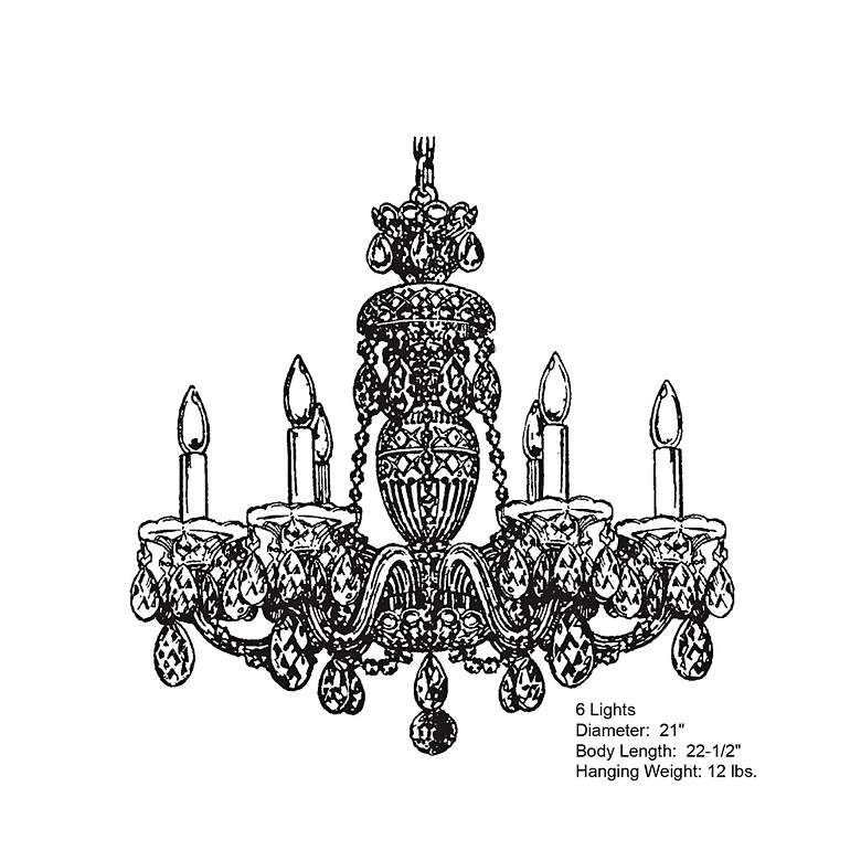 Image 6 Schonbek Sterling 21"W Aurelia 6-Light Crystal Chandelier more views