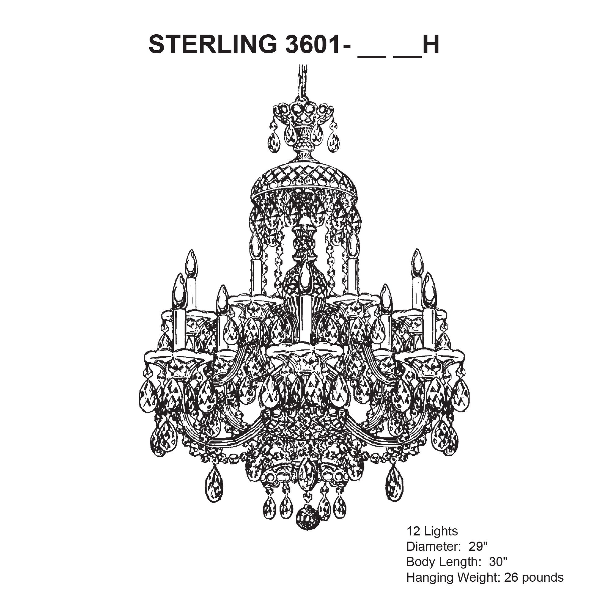 Schonbek Sterling 29" Wide Heritage Crystal 12-Light Chandelier in scene