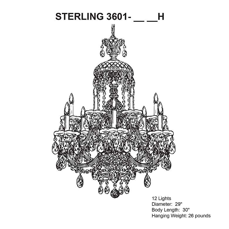 Image 7 Schonbek Sterling 29"W Polished Silver 12-Light Chandelier more views
