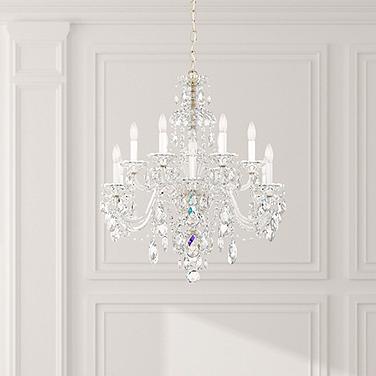 Schonbek Sterling 29" Wide 12-Light Swarovski Crystal Chandelier