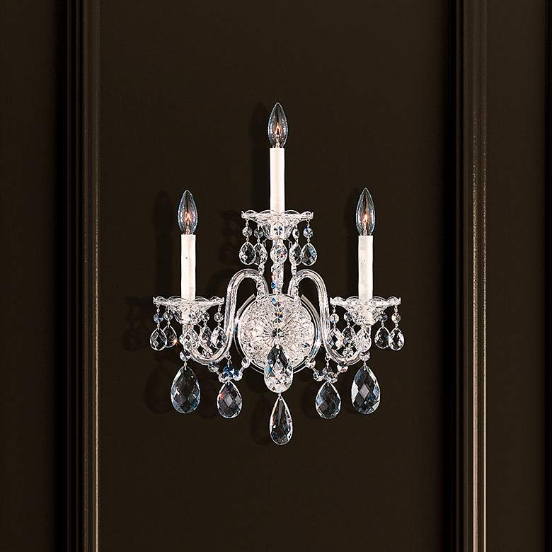 Image 1 Schonbek Sterling 3-Light Swarovski Crystal Wall Sconce
