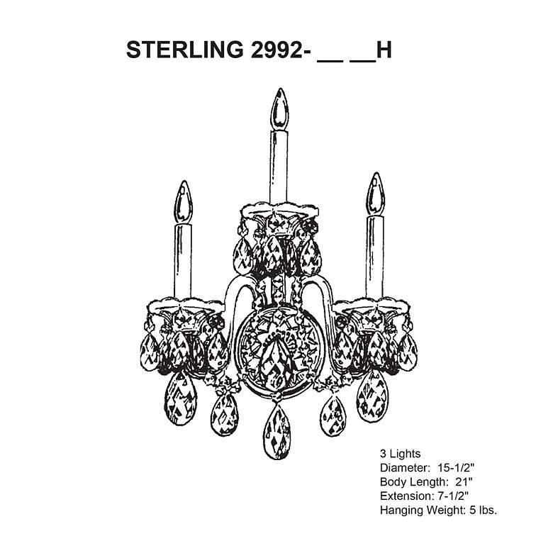 Image 5 Schonbek Sterling 3-Light Swarovski Crystal Wall Sconce more views
