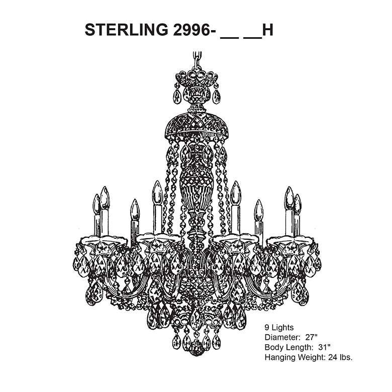 Image 6 Schonbek Sterling Collection 27" Wide Crystal Chandelier more views
