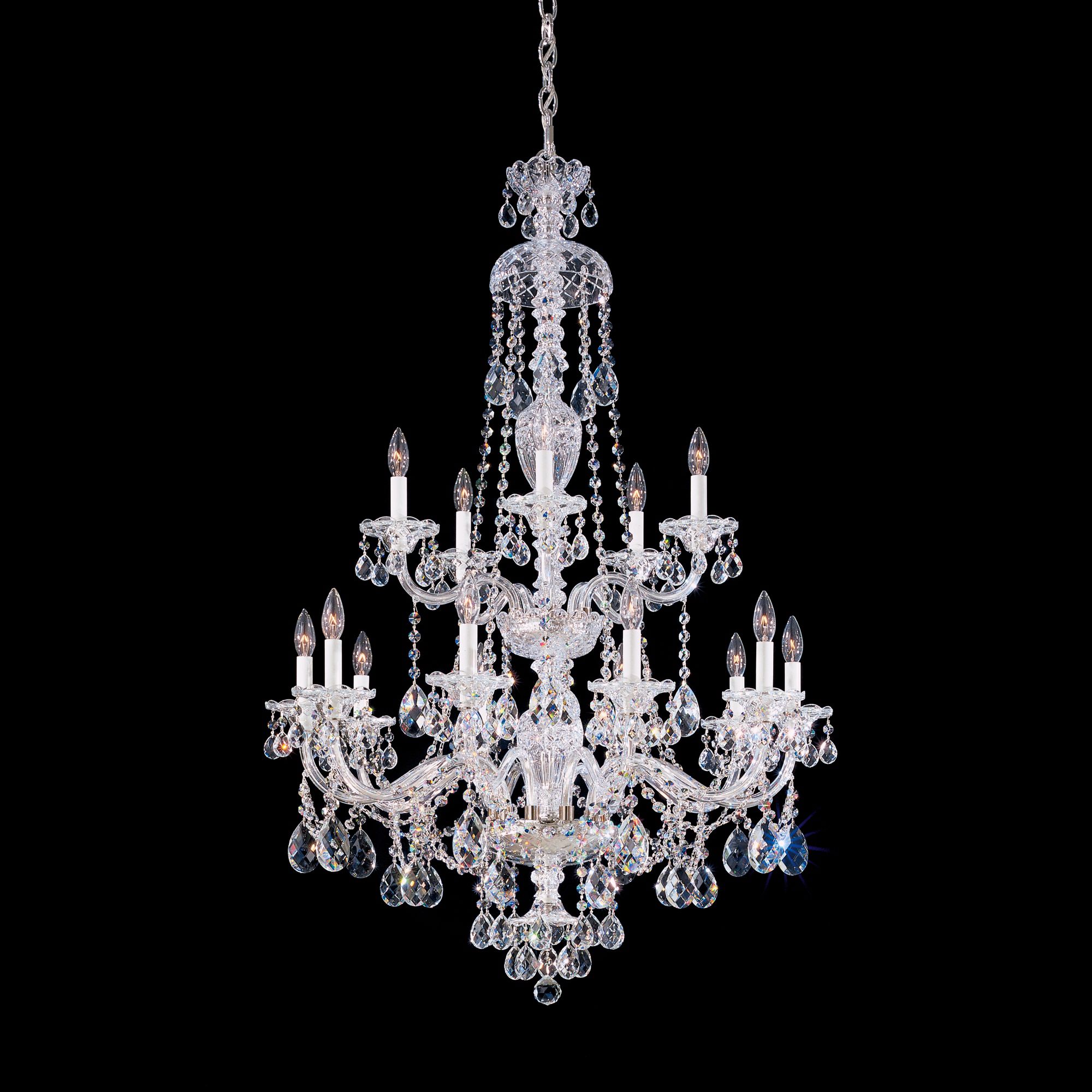 wide crystal chandelier