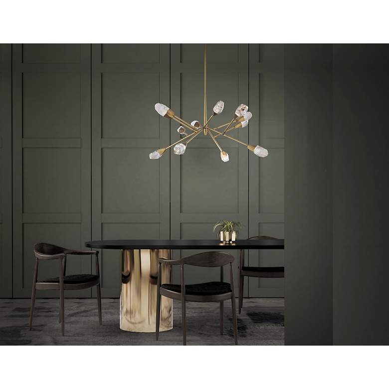 Image 6 Schonbek Synapse 31.5" Wide Multi-Arm Brass Finish LED Modern Pendant more views