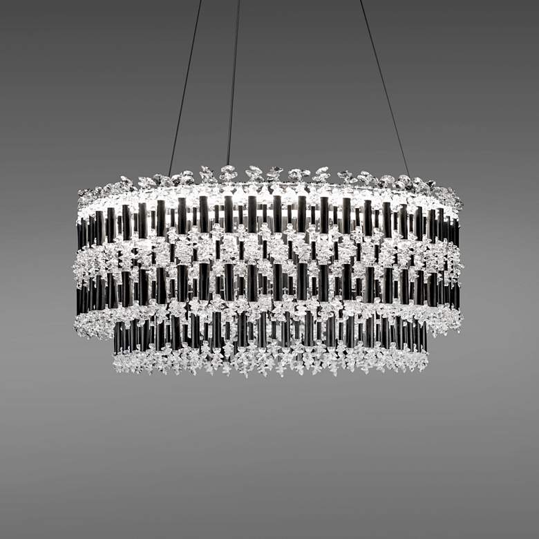 Image 1 Schonbek Tahitian 25" Wide Black Clear Crystal 1-Light Pendant
