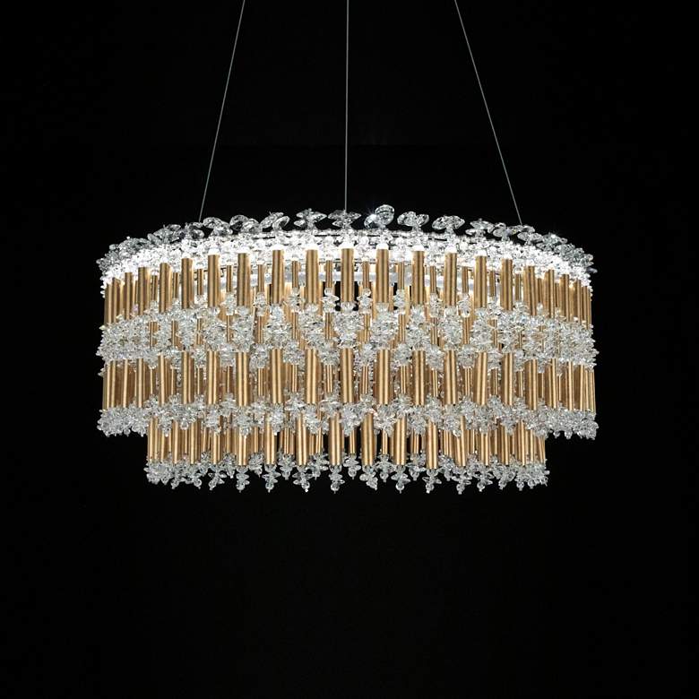 Image 1 Schonbek Tahitian 25" Wide Heirloom Gold Clear Crystal 1-Light Pendant