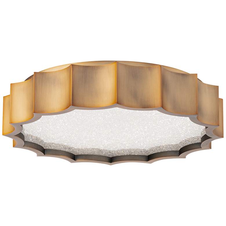 Image 1 Schonbek Tarte 12" Wide Aged Brass LED Ceiling Light