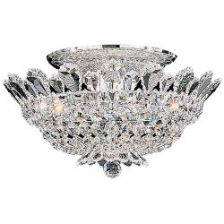 Schonbek Trilliane 19&quot; Wide Polished Silver and Crystal Ceiling Light