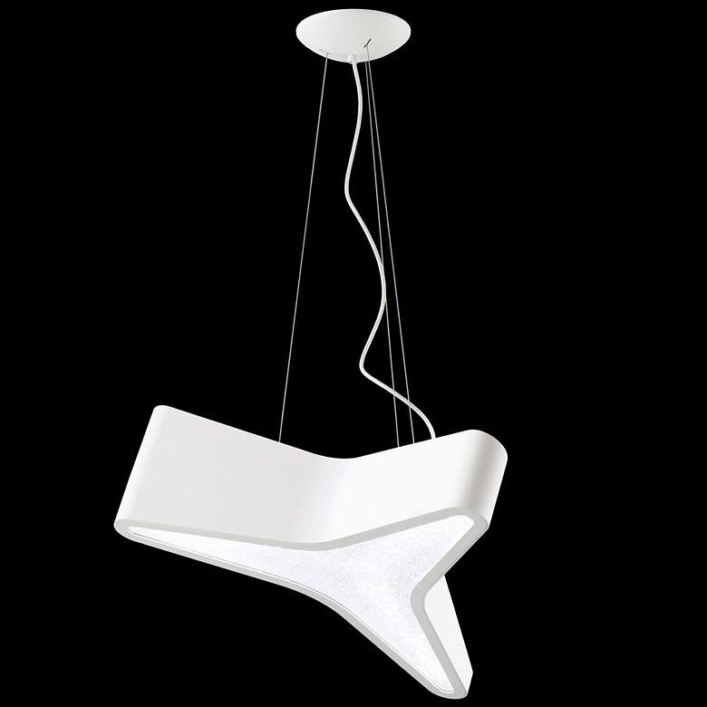 Image 1 Schonbek Trimini 26 inch Wide White Modern LED Pendant Light Chandelier